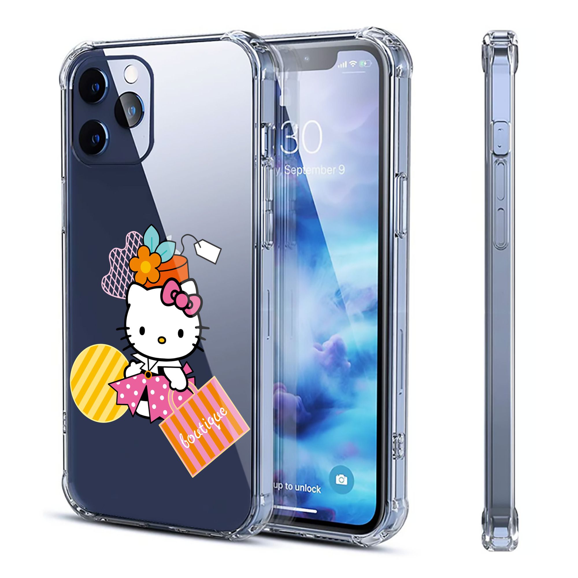 （画像用） Hello Kitty ハローキティ 【iPhone 12シリーズ対応】透明スマホケース（クリアソフトケース）